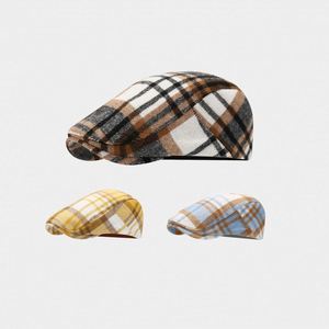 Autumn Winter Fashion Plaid Ivy Cap <b>Hat</b> Classic England Ivy Beret <b>Hat</b> High Quality Vintage Ivy <b>Hats</b> - Product Image 2