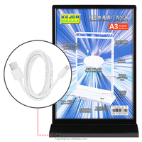 Support de présentoir de table A3 annonçant des caissons lumineux cadre de bureau mené rechargeable