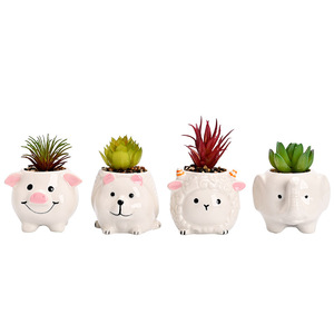Vaso per Piante Grasse in Ceramica Bianca da 3,5 Pollici, Mini Decorazione da Tavolo per Interni, Vaso per Fiori per Soggiorno, Piante Escluse - Product Image 1