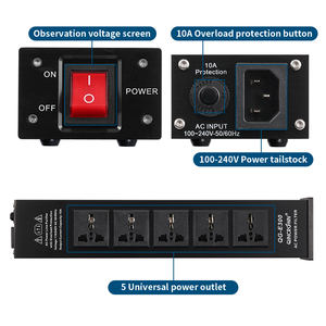 Conditionneur de puissance audio haute fidélité 10A 50-60KHz, filtre de puissance CA pour table, 5 prises, prises de courant Hi-Fi, QINCROWN - Product Image 5