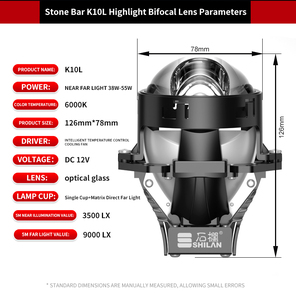 Đèn pha LED đa năng cho ô tô Phụ trợ siêu sáng Đèn pha ống kính thủy tinh chống nước - Product Image 2