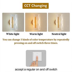 Moderne Zylindrische Acryl-Wandleuchten 7W LED Goldblatt Rissige Wandlampe zur Dekoration - Product Image 6