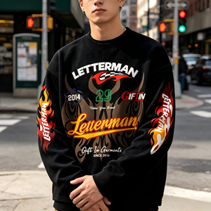 ODM New Arrival Retro Streetwear <b>Waffle</b> Knit Long Sleeve <b>Shirt</b> Custom Sublimation Logo Soft Breathable Top For Men Women Daily - Product Image 5