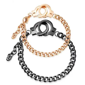 2024 New Arrivals Couple Jewelry Stainless Steel Handcuff Chain Bracelet Valentine's Day Couple Gift