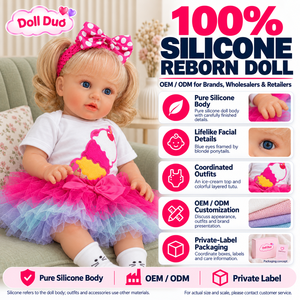 Muñeca Reborn de Silicona de Cuerpo Completo de 18 Pulgadas, Personalizada, con Diseño de Helado y Tul Arcoíris, Regalo de Navidad para Niños - Product Image 1