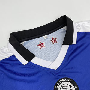 เสื้อฟุตบอลโพลีเอสเตอร์ 100% แบบยูนิเซ็กซ์ พิมพ์ลายแบบซับลิเมชั่น ปรับแต่งได้ ระบายอากาศดี แขนสั้น ผ้าตาข่าย - Product Image 4