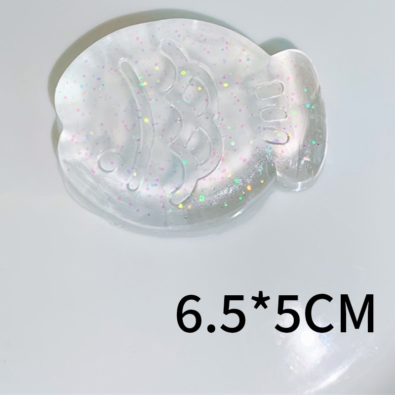 20600-Poisson porte-bonheur à paillettes blanches transparentes