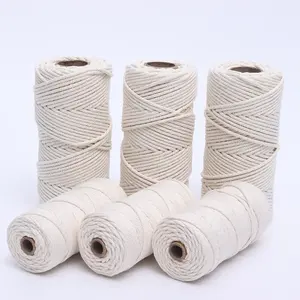 Cordón de macramé de alta calidad, cuerda de algodón 100% Natural de 3mm para manualidades DIY