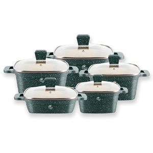 Ensemble de casseroles de cuisine en marbre moulé sous pression de 24/28/32cm, poignées en acier inoxydable, fond à induction, verre, céramique, <span class=keywords><strong>aluminium</strong></span>, granit - Product Image 5