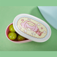 Boîte à collations personnalisée sans Bpa pour bébés et enfants boîte de stockage des aliments en plastique boîte de conservation des aliments frais ensembles de 3 pièces de forme ovale