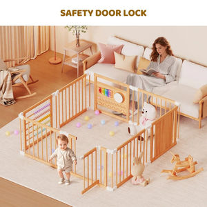 Grande pannello colorato in legno pieghevole regolabile in legno per bambini box recinzione per bambini - Product Image 2