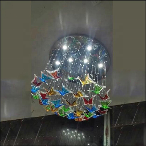 Vlinder Plafond Kroonluchter Handgemaakte Geblazen Glas Kroonluchter Kunst Ambachtelijke Decoratie Hanglamp Voor Home Hotel - Product Image 2