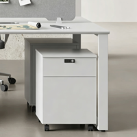 Meuble de rangement mobile à 3 tiroirs en MFC de qualité E0, verrouillable, avec roulettes, pour bureau, sous le bureau, armoire basse avec roulettes