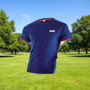 T-shirt pour homme USAG bleu marine à manches courtes, vêtements de sport - Product Image 3