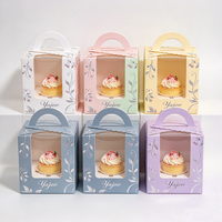 Boîte à gâteau carrée écologique 10x10x5 pouces avec fenêtre transparente – Boîte à pâtisserie auto-élevante en papier blanc biodégradable avec gaufrage pour donuts