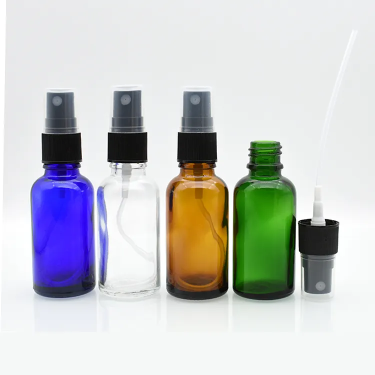 5ml 10ml 15ml 20ml 50 ml 100ml açık yeşil mavi amber cam sprey şişeleri 30 ml 30 ml parfüm cam sprey şişesi