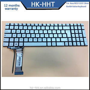 Teclado de ordenador portátil italiano Tastiera IT con retroiluminación plateada de 2017 para <span class=keywords><strong>Asus</strong></span> N551 G551 - Product Image 3