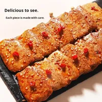 Hongpai - Snacks de Carne Vegetariana Vegana, Carne de Soya, Alto en Proteínas, Sabor Picante, Sémola de Trigo Sarraceno Frita, 20 g, Listo para Comer, Estilo Chino