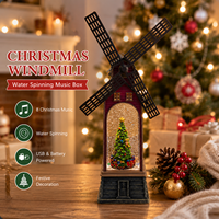 Neue Umweltfreundliche Weihnachts-Wasserlaterne mit LED-Lichtern, Spieluhr und Schneekugel für Feiertagsdekoration