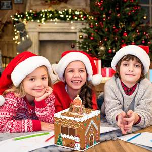 क्रिसमस हेलोलीन आश्चर्य पार्टी सजावट उपहार बॉक्स बॉक्स से बने नकद भंडारण के लिए मुद्रांकन के साथ - Product Image 4