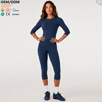 OEM ODM Custom Set Legging Capri 2 Potong untuk Olahraga, Menyerap Keringat, Pakaian Fitness Gym, Yoga Pilates, Activewear Pinggang Tinggi