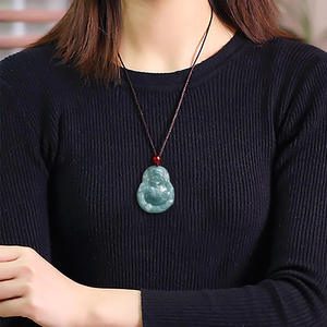 หยกธรรมชาติสีน้ำเงินหยกเทพเจ้าแห่งความมั่งคั่งจี้หยก UNISEX สไตล์จีนคลาสสิกของขวัญพร้อมใบรับรองการประเมินราคา FG33 - Product Image 4
