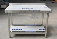 Table de préparation en acier inoxydable de haute qualité, table de travail multi-niveaux en inox avec étagère de rangement pour la transformation alimentaire commerciale