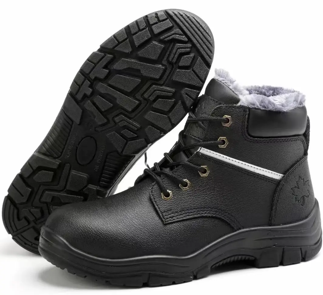 Plush safety shoes warm stylish winter boots Anti Puncture Safety Boot winter