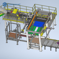 Palettiseur robotisé industriel haute vitesse avec système de nivellement vibrant à forte pression pour le lissage des sacs et la ligne d'emballage de poudre