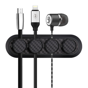 Organizador de Cables de Fibra de Carbono, Rectangular, Negro, Portátil, Juego de Clips para Gestión de Cables de Escritorio de Oficina - Product Image 5
