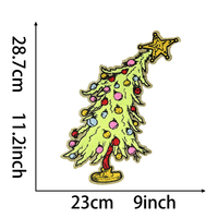 Patchs à paillettes de noël sur les vêtements personnalisé arbre de noël Sequin Applique fer sur patchs pour vêtements autocollants couture Badges