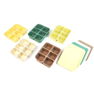 Boîte à goûter pour enfants, récipient de stockage pour aliments pour bébés avec couvercle, silicone de qualité alimentaire sans BPA, réutilisable, compatible micro-ondes, 4 compartiments - Product Image 4