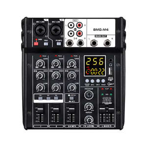 Mixer Audio Profesional BMG-M4 dengan Bluetooth, Konektivitas USB 4-Channel, Konstruksi Logam & Plastik - Product Image 1
