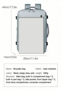 Custom Logo High Quality Large Capacity Compression Expandable <b>Black</b> Storage Bag Business Computer Laptop <b>Backpack</b> for Travel - Product Image 2