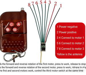 Dual Motor Forward Reverse, Small Motor <b>Control</b>, <b>Wireless</b> Remote <b>Control</b> APMD-5D - Product Image 2