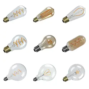 Bombilla de filamento suave led de alta calidad, modelo ST64 A60(A19) G80 G95 G125 T185 T225 T300 T45 C35 T10-125 China