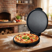 Machine à pizza électrique, plaque plate, surface antiadhésive, 1400 watts, cuisson rapide, contrôle de la température réglable, pour la maison et l'hôtel