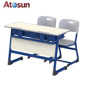 초등학교 가구 2인용 나무 교실 책상과 의자 세트 학생용 - Product Image 1