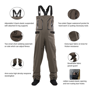 Cuissardes imperméables pour adultes Cuissardes de pêche à la mouche Vêtements de plein air résistants à l'eau pour la pêche et la <span class=keywords><strong>chasse</strong></span> - Product Image 2