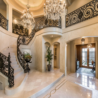 Rampe d'escalier intérieure de luxe en fer forgé, style européen, pour villas, photos incluses