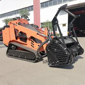 Ce Epa Kubota 25pk Motor Skid Loader Mini Crawler Skid Stuur Loader Met Forest Mulcher