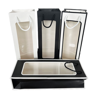 Nhà Máy Bán Buôn Biểu Tượng Tùy Chỉnh Thủ Công Trong Suốt PVC Túi Quà Tặng Dài Túi Xách Cửa Sổ Cho Rượu Vang Đỏ Bó Hoa Bao Bì Giấy Tráng - Product Image 4