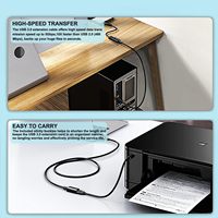 Câble d'extension USB 3.0 Type-C 3A Charge rapide 2m pour ordinateur portable PC TV PS4 Xbox One Disque dur Connecteur mâle femelle