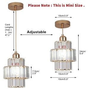 Single Head Modern Crystal Pendant Light Simple Balcony Corridor Chandelier for Home - Product Image 3