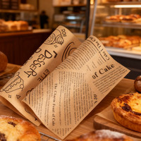 Papier d'emballage personnalisé imprimé pour hamburgers, résistant à la graisse, pour la restauration rapide, charcuterie, sushi, shawarma, sandwich, pain, simple face