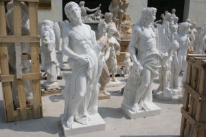 Decorazione classica giardino della Cina fabbrica di pietra personalizzata scultura in marmo bianco scultura di figura a tema Poseidon per la decorazione esterna - Product Image 6