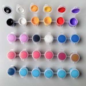 Juego <span class=keywords><strong>de</strong></span> ollas <span class=keywords><strong>de</strong></span> pintura acrílica <span class=keywords><strong>de</strong></span> 3ml <span class=keywords><strong>de</strong></span> 8 colores <span class=keywords><strong>de</strong></span> fábrica Pintura acrílica no tóxica con pincel - Product Image 3