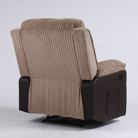 Canapé de cinéma individuel doux en PU et tissu patchwork, fauteuil inclinable électrique
