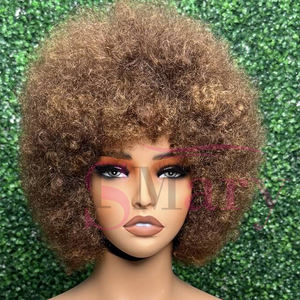 Cheap 250% Density Short <strong>Afro</strong> Kinky Curly Human Hair <strong>Wigs</strong> 12A Grade Double Drawn Raw Brazilian Glueless <strong>Wigs</strong> for Black Women - Product Image 5