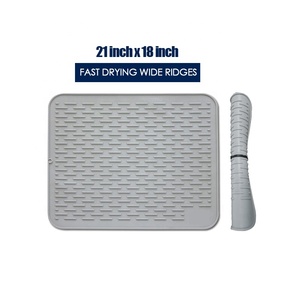 Protector de Silicona para Debajo del Fregadero de Cocina, Tamaño Extra Grande, 21 x 18 Pulgadas, Tapete para Secar Platos - Product Image 1
